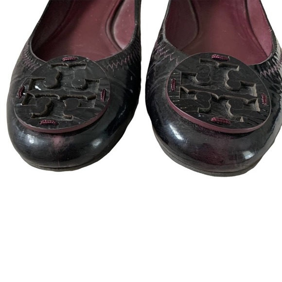 Tory Burch Reva flats maroon patent leather flat 9 - Picture 2 of 8
